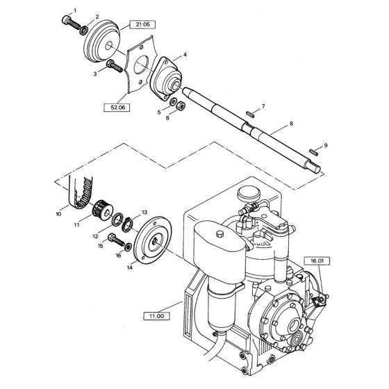 Engine Connection Assembly for Bomag BW 75 E (101140100101 to 101140100144) Roller