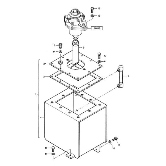 Hydraulic Oil Tank Assembly for Bomag BW 75 E (101140100101 to 101140100144) Roller