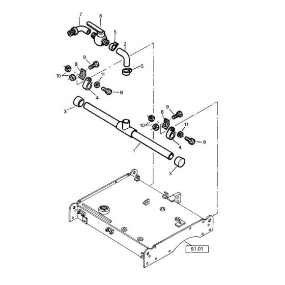 Sprinkler System for Bomag BW 75 E (101140100101 to 101140100144) Roller