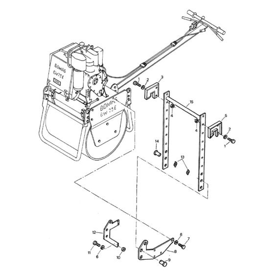 Transport Device Assembly for Bomag BW 75 E (101140100101 to 101140100144) Roller