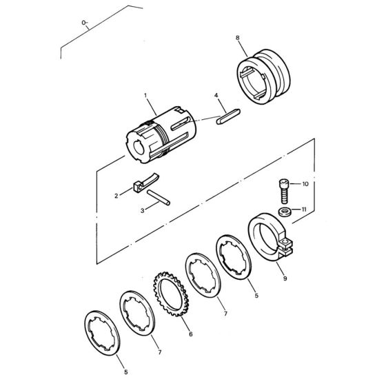 Multi-Disc Clutch Assembly for Bomag BW 75 E (101140100101 to 101140100144) Roller