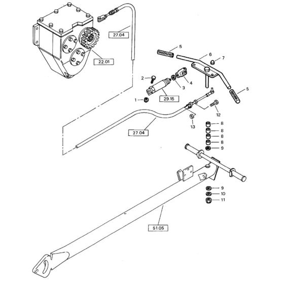 Travel Actuation Assembly for Bomag BW 75 E (101140100101 to 101140100144) Roller