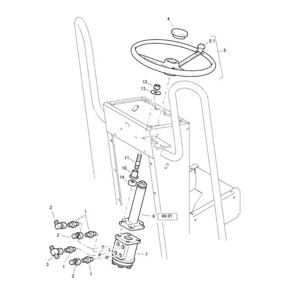 Steering (S/N 101460422399 to 101460423046) Assembly for Bomag BW 80 AD-2 (101460422658 to 101460428230) Roller