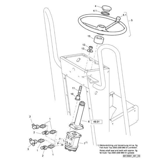 Steering (S/N 101460428037 to 101460428189) Assembly for Bomag BW 80 AD-2 (101460422658 to 101460428230) Roller