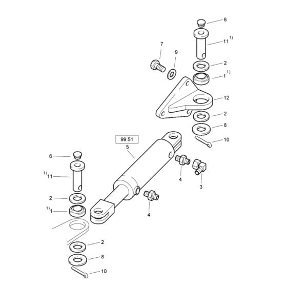 Steering (S/N 101460428037 to 101460428189) Assembly -1 for Bomag BW 80 AD-2 (101460422658 to 101460428230) Roller