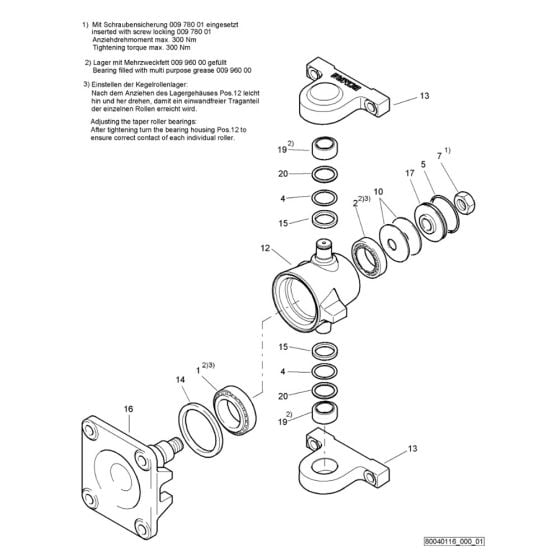 Oscillating Articulated Joint (S/N 101460428161 to 101460428189) Assy for Bomag BW 80 AD-2 (101460422658 to 101460428230) Roller