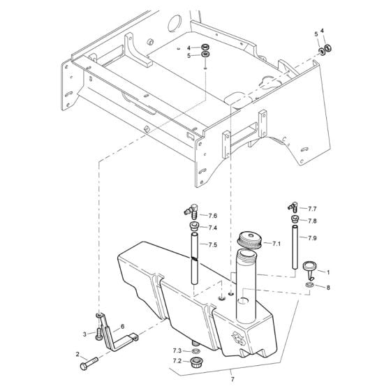 Fuel Tank Assembly for Bomag BW 80 AD-2 (101460422658 to 101460428230) Roller