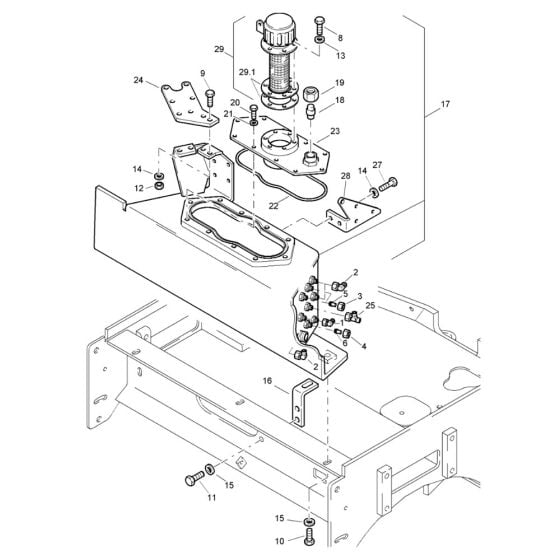 Hydraulic Tank Assembly for Bomag BW 80 AD-2 (101460422658 to 101460428230) Roller