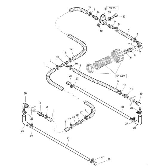 Water Sprinkler System (S/N 101460422399 to 101460425274) Assy for Bomag BW 80 AD-2 (101460422658 to 101460428230) Roller