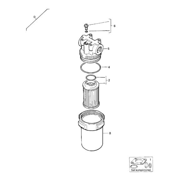 Hydraulic Oil Filter Assembly for Bomag BW 80 AD-2 (101460422658 to 101460428230) Roller