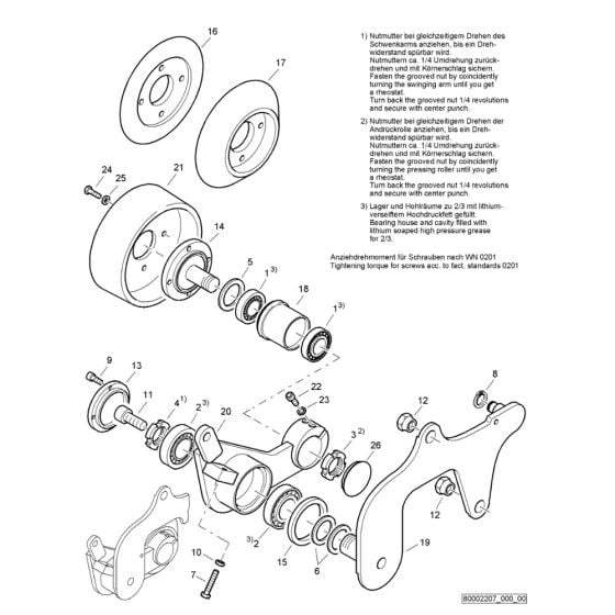 Pressing Device Assembly for Bomag BW 80 AD-2 (101460422658 to 101460428230) Roller