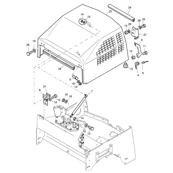 Engine Hood Assembly for Bomag BW 80 AD-2 (101460422658 to 101460428230) Roller