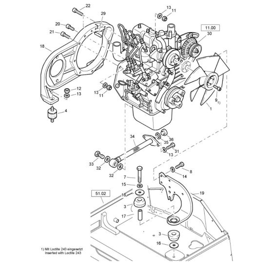 Engine Assembly for Bomag BW80 ADS Roller