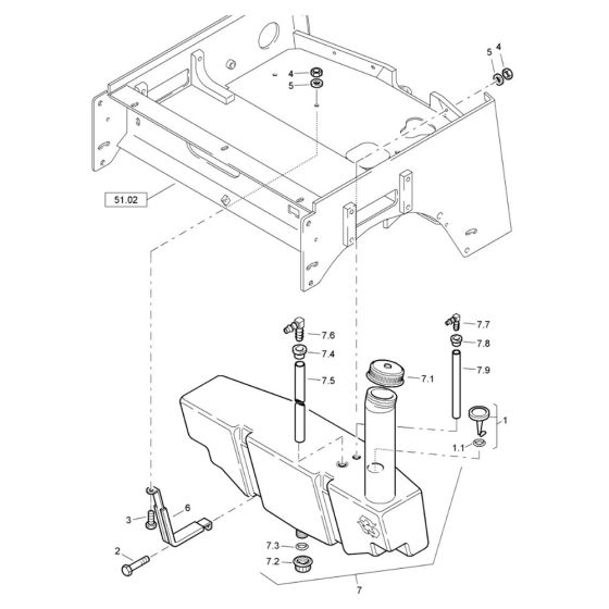 Fuel Tank Assembly for Bomag BW80 ADS Roller