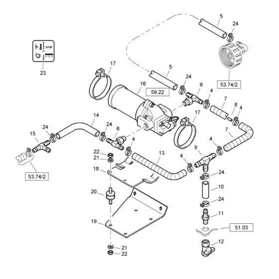 Water Sprinkler System Assembly for Bomag BW80 ADS Roller