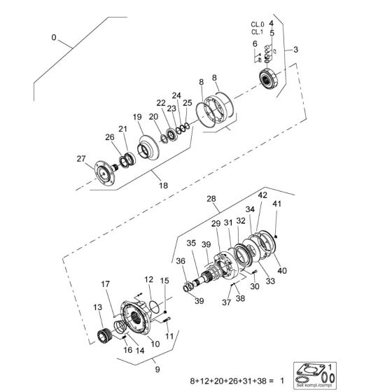 Hydraulic Motor Travel System Assembly -1 for Bomag BW80 ADS Roller