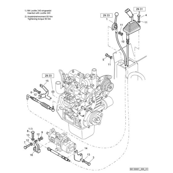 Actuation Assembly for Bomag BW80 ADS Roller