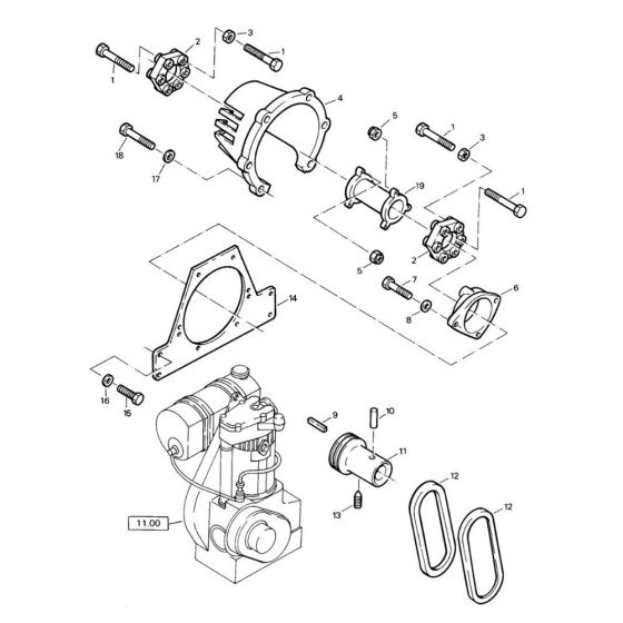 Engine Connection Assembly for Bomag BW 90 S (101028000131 to 101028001169) Roller