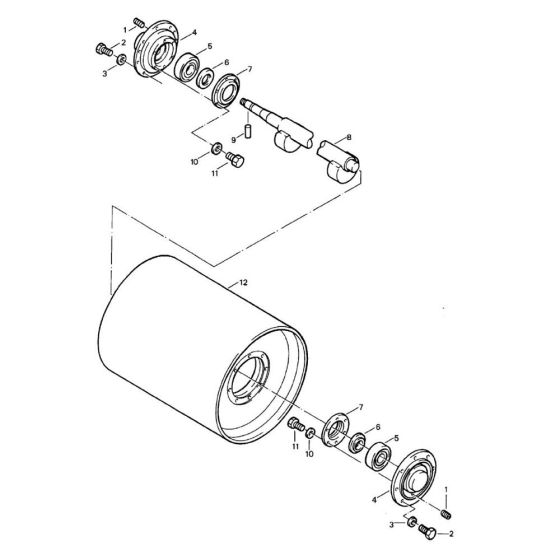 Vibratory Roller Drum Assembly for Bomag BW 90 S (101028000131 to 101028001169) Roller