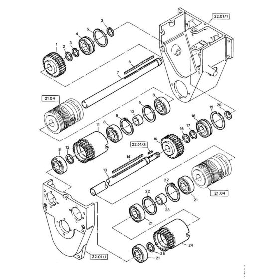 Transmission Assembly -1 for Bomag BW 90 S (101028000131 to 101028001169) Roller