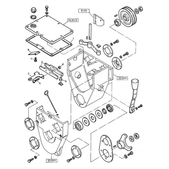 Transmission Assembly -3 for Bomag BW 90 S (101028000131 to 101028001169) Roller