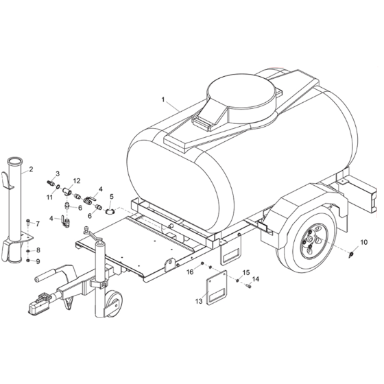 Trailer Assembly  for Belle BWX 15/250 Pressure Washers