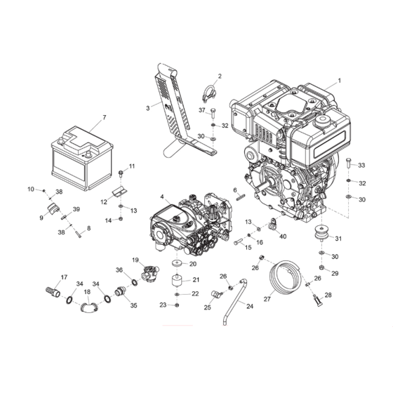 Engine, Gearbox & Pump Assembly  for Belle BWX 15/250 Pressure Washers