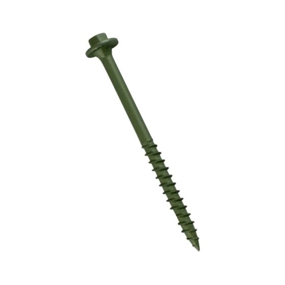 Hex Head TimberScrews, Green Organic Finish, Various Sizes - Packs of 100