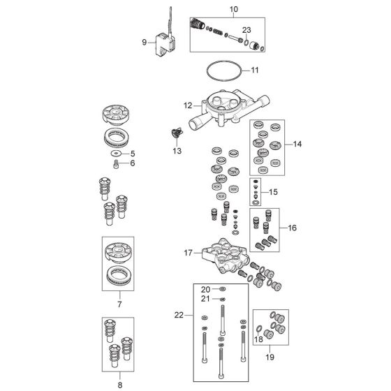 Motor Pump Assembly for Nilfisk C-PG 130.2-8 Pressure Washer