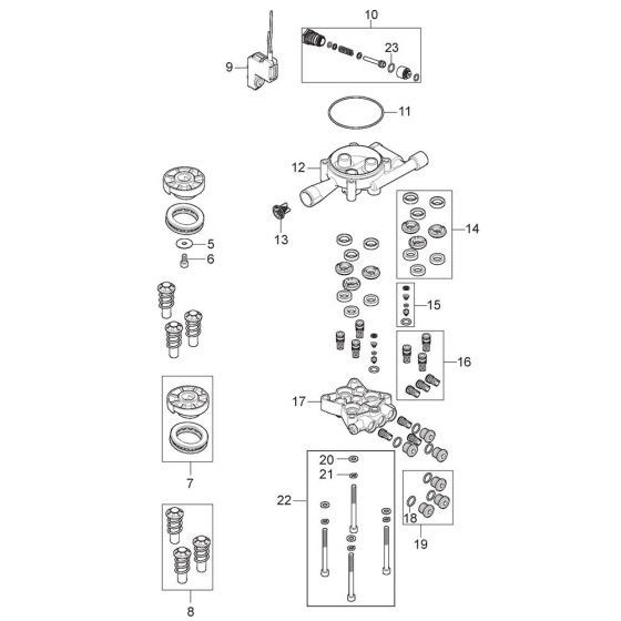 Motor Pump Assembly for Nilfisk C-PG 135.1-8 HOME X-TRA Pressure Washer