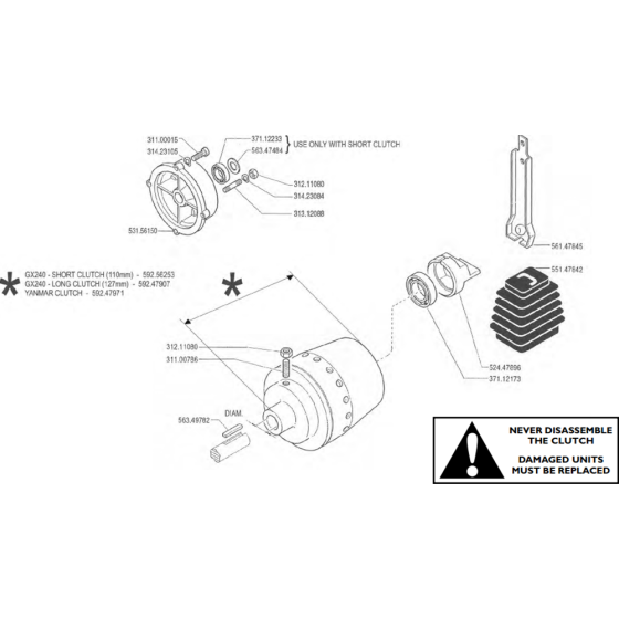 Clutch Assembly for Camon C10 (2011) Rotovators