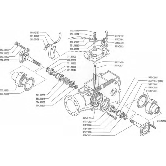 Reducer Assembly for Camon C10 (2011) Rotovators