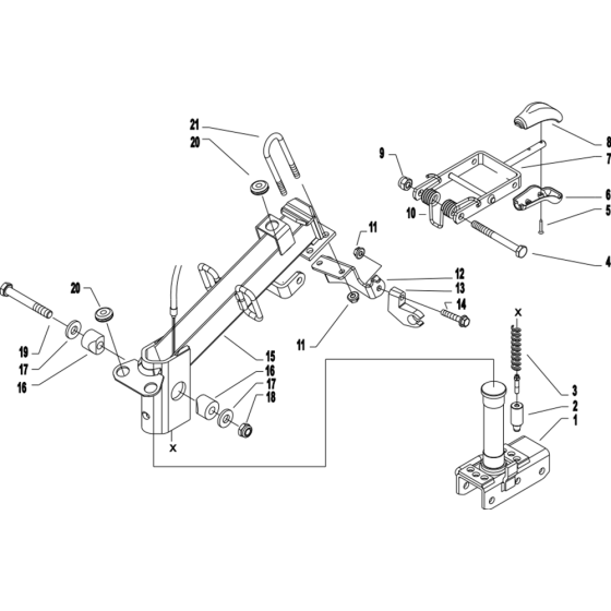 Steering Column Assembly for Camon C10 (PowerSafe) Rotovators