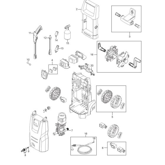 Complete Assembly for Nilfisk C 125.7-6 PCA X-TRA Pressure Washer