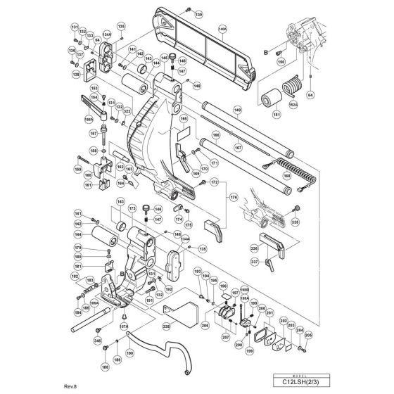 Slide Pipe Assembly for Hikoki C12LSH Slide Compound Saw