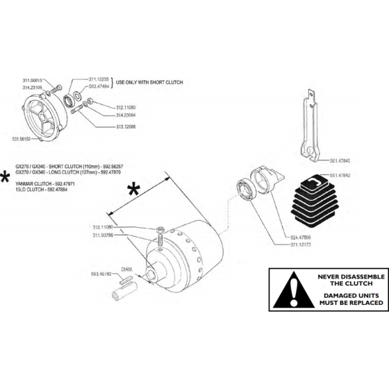 Clutch Assembly for Camon C13 (2011) Rotovators