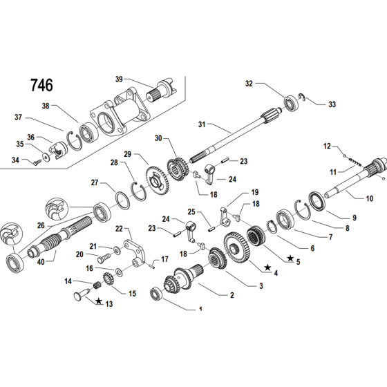 Gears Assembly for Camon C13 (PowerSafe) Rotovators