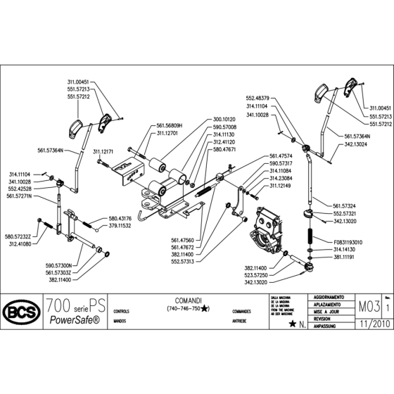 Controls (2) Assembly for Camon C13 (PowerSafe) Rotovators