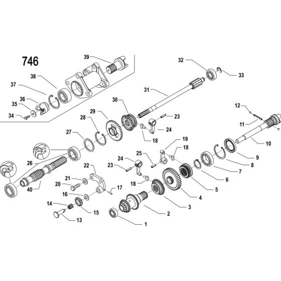 Gears Assembly for Camon C15 (PowerSafe) Rotovators