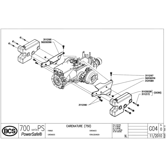 Farings Assembly for Camon C15 (PowerSafe) Rotovators