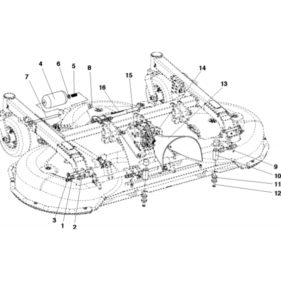 61"/155cm Cutting Deck Assembly-5 for Husqvarna Cutting Deck C155 Riders