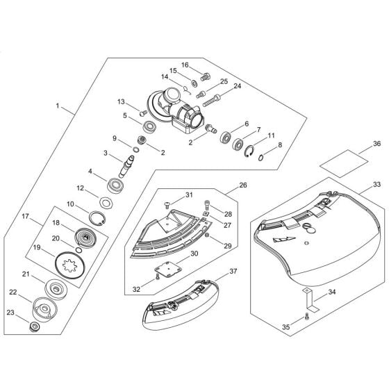 Gear Case, Shield for Shindaiwa C302TS Brushcutter