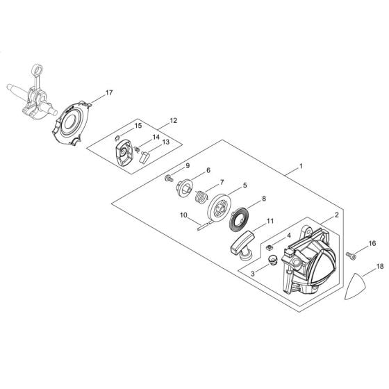 Recoil Starter, Pulley for Shindaiwa C302TS Brushcutter