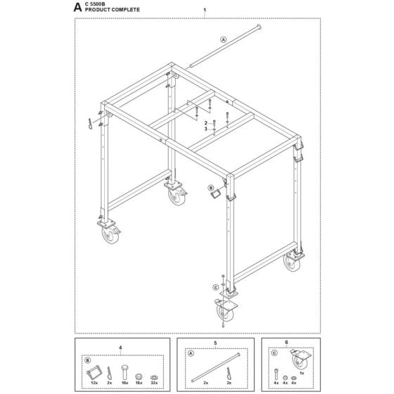 Carriage Assembly for Husqvarna C 5500 Pre-Separator