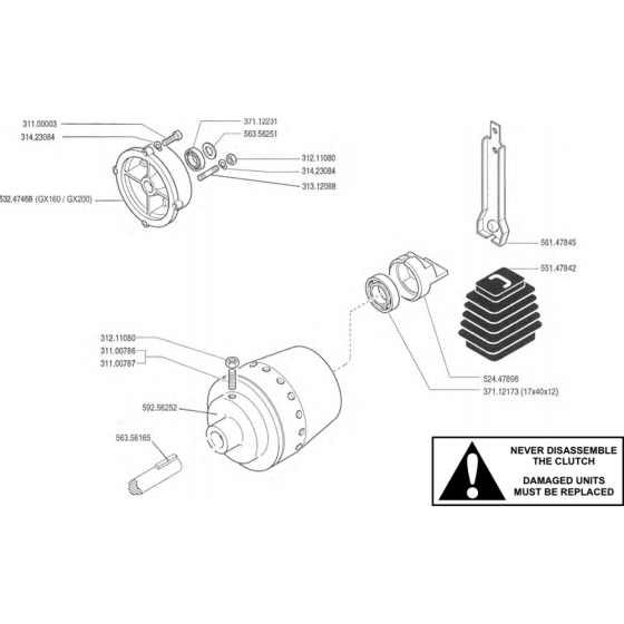 Clutch Assembly for Camon C6 (2011) Rotovators