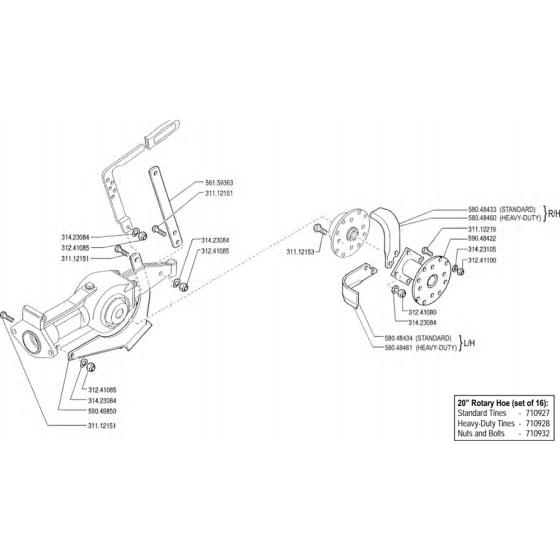 Tine Assembly for Camon C6 (2011) Rotovators