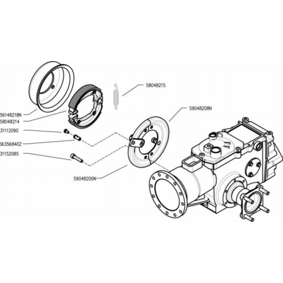 Brake Assembly for Camon C6 (PowerSafe) Rotovators