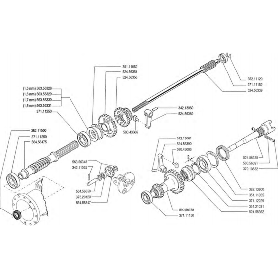 Gear Shaft Assembly for Camon C8 (2)011) Rotovators