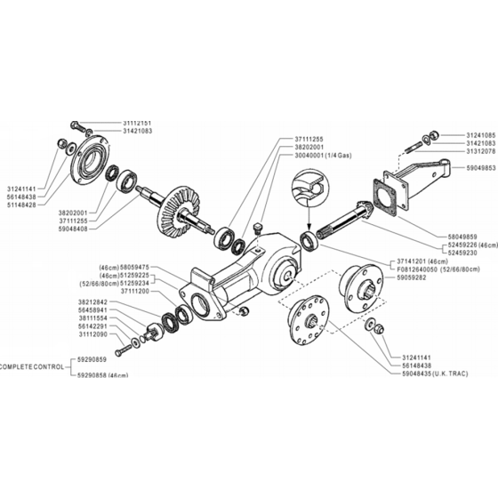 Controls (2) Assembly for Camon C8 (PowerSafe) Rotovators