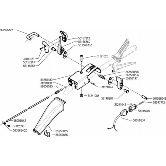 Handlebar Controls Assembly for Camon C8 (PowerSafe) Rotovators